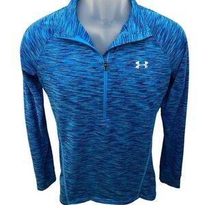 UNDER ARMOUR Blue Marled Lightweight Pullover 1/4 Zip Women S Small